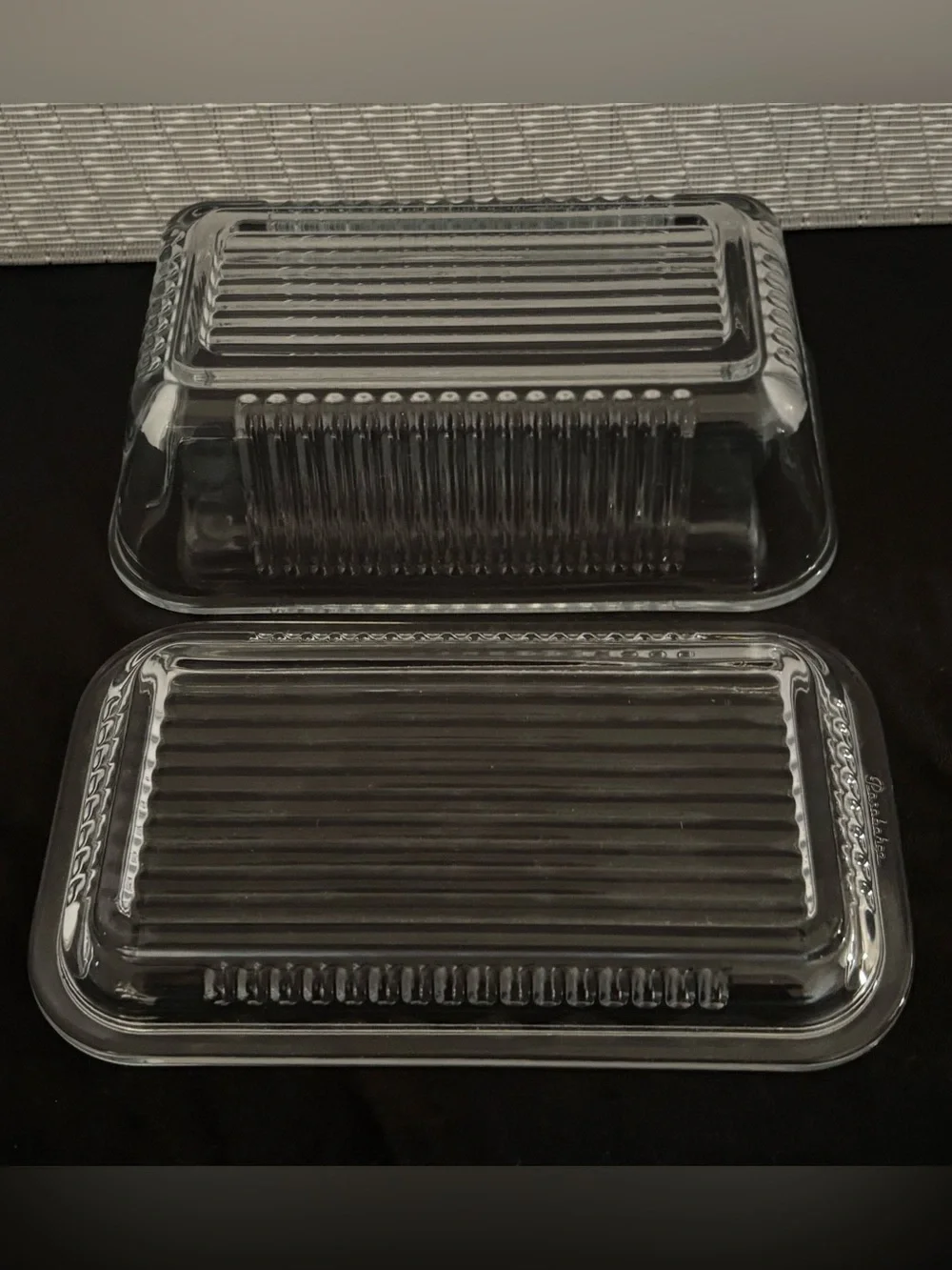Vintage Pasabahce Ribbed Glass Butter Dish w/Lid or Versatile Food Storage - MCM